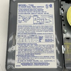 Intermatic T102 24-Hour Timer Time Control Switch SPST 208-277V, 40A