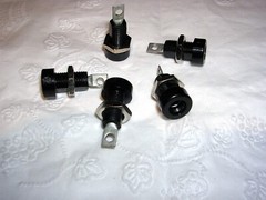 LOT (5) HH SMITH 1509-103 TIP JACK PANEL MOUNT SOLDER TAB BLACK