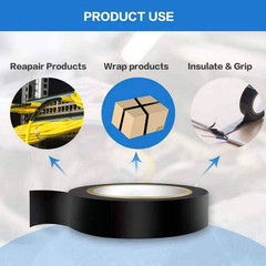 0.62 In. X 49 Ft. Electrical Tape Black Waterproof Flame Retardant High Temperat