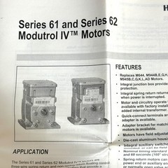 Honeywell M6194B1011 Modutrol IV Motor 24V 300 lb-in 90-160 Deg Replaces M644E10