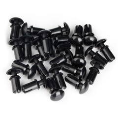 Black Plain Nylon Rivets Plastic Push Button Fit 2mm 3mm 4mm 5mm 6mm