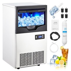Stainless Steel Commercial Ice Maker 100LBS/24H 33LBS Capacity Self-Cleaning Per