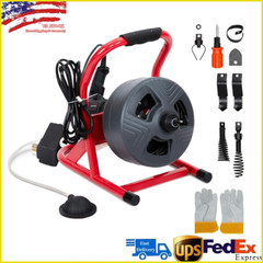 50Ft x 5/16″ Drain Cleaner Machine for 3/4″ to 3″ Pipe Drain Auger Sewer Snake