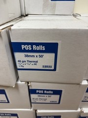 POS Rolls 38mm x 50m 48g Thermal Paper Cash Register Receipt Box of 100