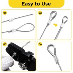 1/8 Inch Wire Rope, 120FT Stainless Steel Cable, 7×7 Strands Steel Wire Kit w…