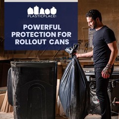 Plasticplace 95-96 Gallon Garbage Can 3 Mil Heavy Duty Trash 61 X 68 25 Count