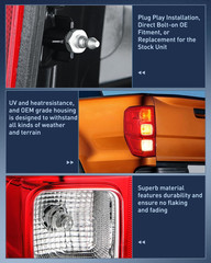 Tail Light Assembly Compatible with 2019 2020 2021 2022 2023 Ford Ranger XL W/O