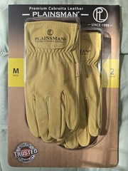 Plainsman Premium Cabretta Leather Gloves All-Purpose 2 Pairs , S, M, L, XL