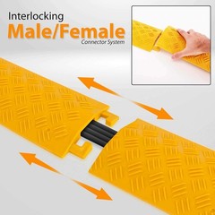 Pyle 40″ Yellow Cable Wire Protector Cover Ramp for Floor Cord Safety – 4 Pack