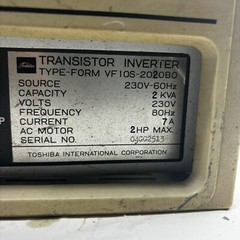 TOSHIBA ESP-130 TRANSISTOR INVERTER TYPE-FORM VF 10S-2020B0 ESP130 230V-60HZ ✅