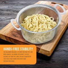 U.S. Kitchen Supply 3 Qt Stainless Steel Colander with Handles