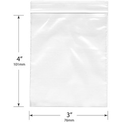 Plymor 3″ x 4″, 4 Mil Heavy Duty Zipper Reclosable Plastic Bags