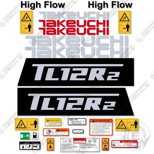 Fits Takeuchi TL12R2 Decal Kit Skid Steer – 7 YEAR OUTDOOR 3M VINYL!