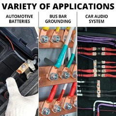 2/0 Gauge 3/8 Copper Wire Lugs Ring Terminals Battery Cable Connectors Ends 10