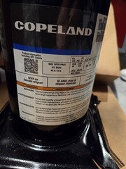 Copeland Scroll Compressor ZP16LXE-PFV-800, 1.5 Ton, 15,431 BTU R410A 1 PH