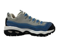Skechers Work women’s size 8M steel toe lace up shoes blue/gray