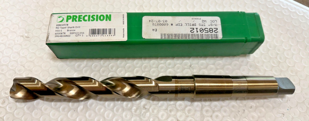 Precision Twist Drill Cobalt HSS 7/8” Morse Taper Shank Drill USA HSSCo 3MT MT3