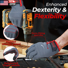 Work Gloves for Men & Women, Utility Mechanic Working Gloves Touch Screen, Flexi