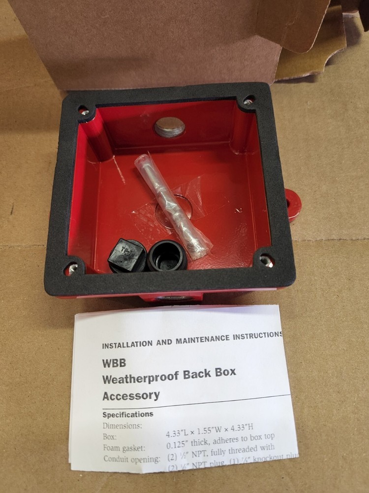 System Sensor WBB S000760K04 Waterproof Back Box Red – NEW in box