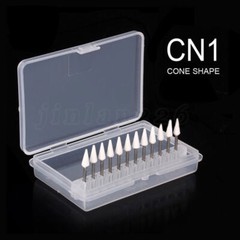 Dental White Polishing Stone Flame Cone Round/Ceramic Diamond Grinding Burr Bur