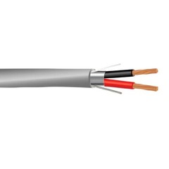 1000′ 22 AWG 2 Conductor Shielded CL3R Security Alarm Cable Gray Jacket 300V