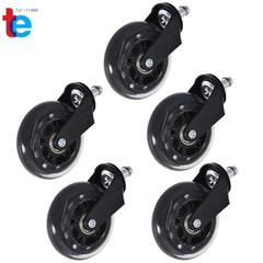 NEW 5Pcs Office Chair Caster Rubber Swivel Wheels Replacement Heavy Duty 3 inch