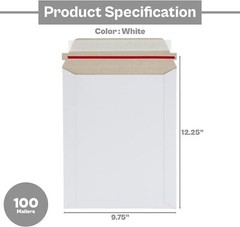 9.75″x12.25″&7”x9” White Rigid Photo Mailers Envelopes Flat Document Self-Seal