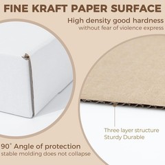 Golden State Art 6x4x2 inches Shipping Boxes Pack of 26 White Corrugated Card…