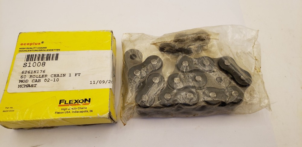 FLEXON 6261K176 60 ROLLER CHAIN, 1 FOOT, 3/4″ NIB