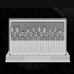 10x 1/4 Double-Cut Tungsten Steel Carbide Rotary Tool Burr Die Grinder Shank Bit