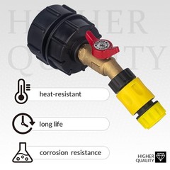 IBC Tote Garden Hose Adapter for 275–330 Gallon Tanks, Solid Brass IBC Tan