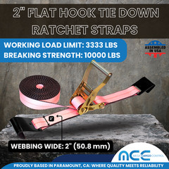 USA Heavy Duty 2″ x 40′-60′ Ratchet Strap Flat Hook Flatbed Truck Farm Tie Down