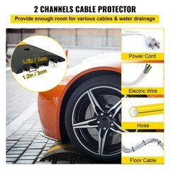 VEVOR Modular Rubber Traffic Speed Bump 2 Channel Cable Protector Ramp