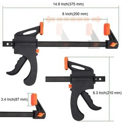 PINGEUI 4 Packs 8 Inches Quick Grip Clamps, Adjustable Wood Clamps, Light Dut…
