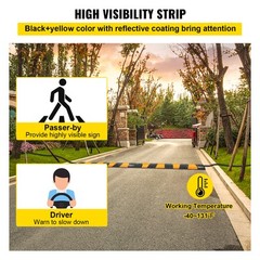 VEVOR Modular Rubber Traffic Speed Bump 2 Channel Cable Protector Ramp