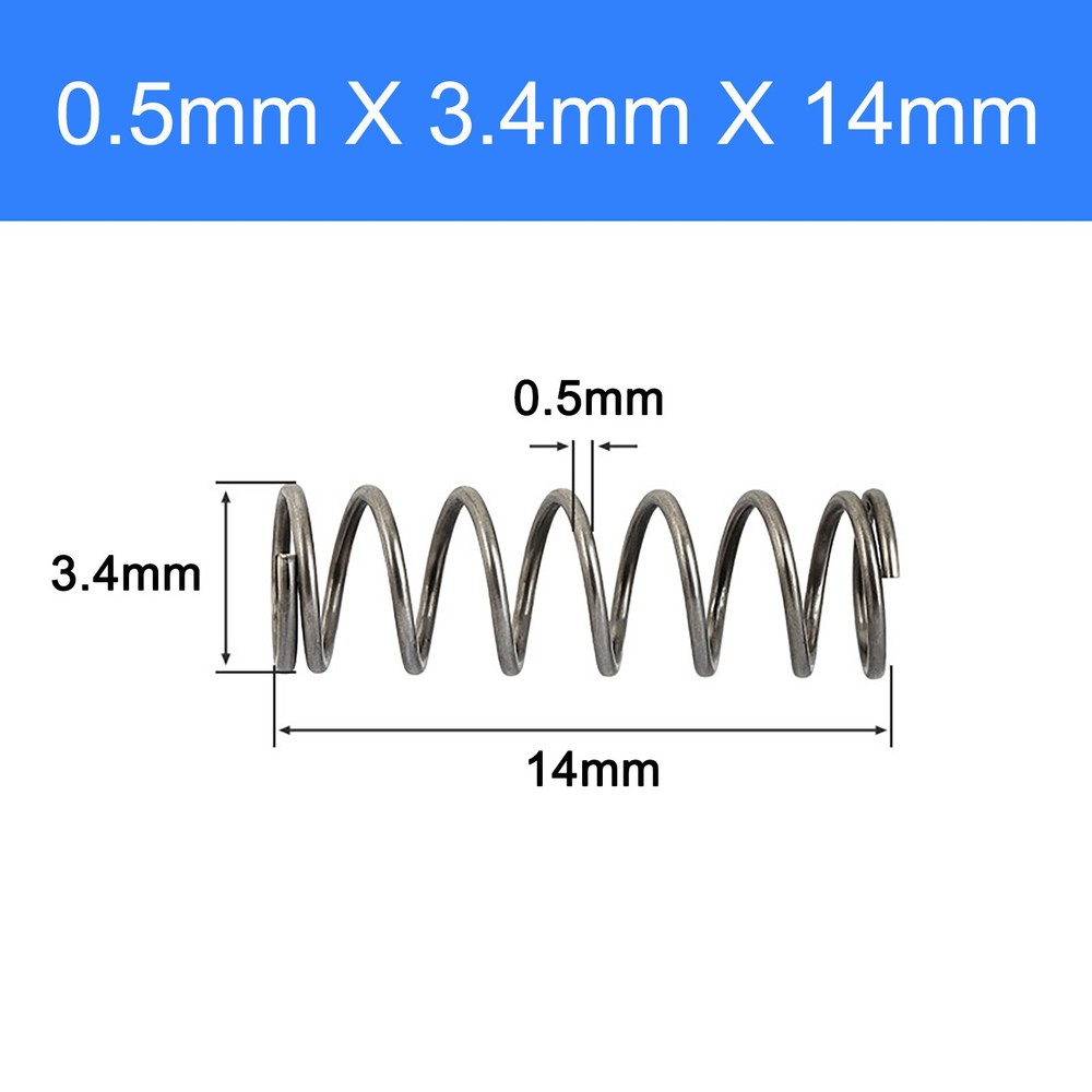 Spring Steel Compression Spring Pressure Coil Spring 0.5mm Wire OD 3-10mm DIY