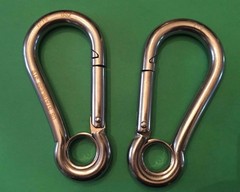 Stainless Steel 316 Spring Hook with Eyelet Carabiner 7/16″ (11mm) Marine Grade
