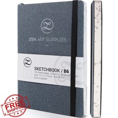 ZenART Sketchbook B6 Gray Leather 5″x7″ 120gsm