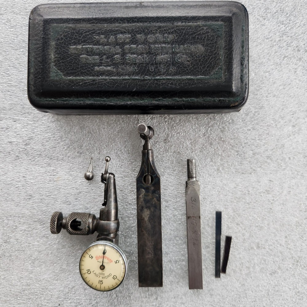 Vintage The L.S. STARRETT Co. Last Word Universal Indicator & Case.