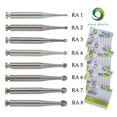 Wave Dental Carbide Bur Round for Slow Speed Latch Handpiece RA 1 2 3 4 5 6 7 8