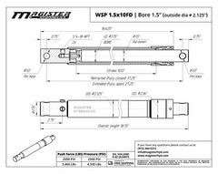 Snow Plow Cylinder 1.5″ Bore 10″ Stroke Snowplow replacement on Fisher Brand NEW