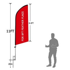 Swooper Flag Pole Kit with Ground Spike, 11 FT Feather Flag Pole Kit for 8 FT…