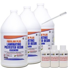 FIBERLAM PLUS 10 Gallons POLYESTER RESIN +MEKP (for laminating,cloth,mat,strand)