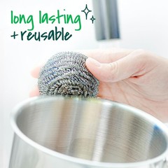 3 Count Metal Cleaning Scrub Pads Tough Stain Remover Kitchen Dish Stainless