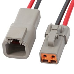 4pairs DTP 2 Pin Connector 12AWG Cable Wire 2 Way Waterproof Plug Wiring Harness