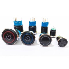 LED Momentary Latching Metal Black Push Button Switch Pc Boat Car Light Switch