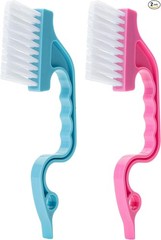 Window Track Cleaning Brush with Ergonomic Handle and Built-in Scraper, 2-Pack,