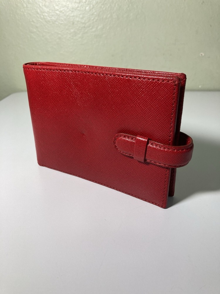 Filofax Portobello M2 Red Italian Leather 3 Ring Organizer Wallet Planner