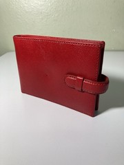 Filofax Portobello M2 Red Italian Leather 3 Ring Organizer Wallet Planner