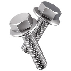M6-1.0 X 25Mm Flanged Hex Head Bolts Flange Hexagon Screws, Stainless Steel 18